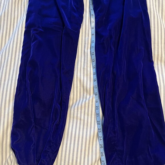 Vintage Cynthia Rowley Royal Purple Velvet Pants 90's Dream - Picture 5 of 9